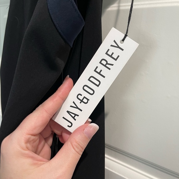 NWT Jay Godfrey Navy and Black Cutout Mini Dress Sz 6 - Picture 3 of 5